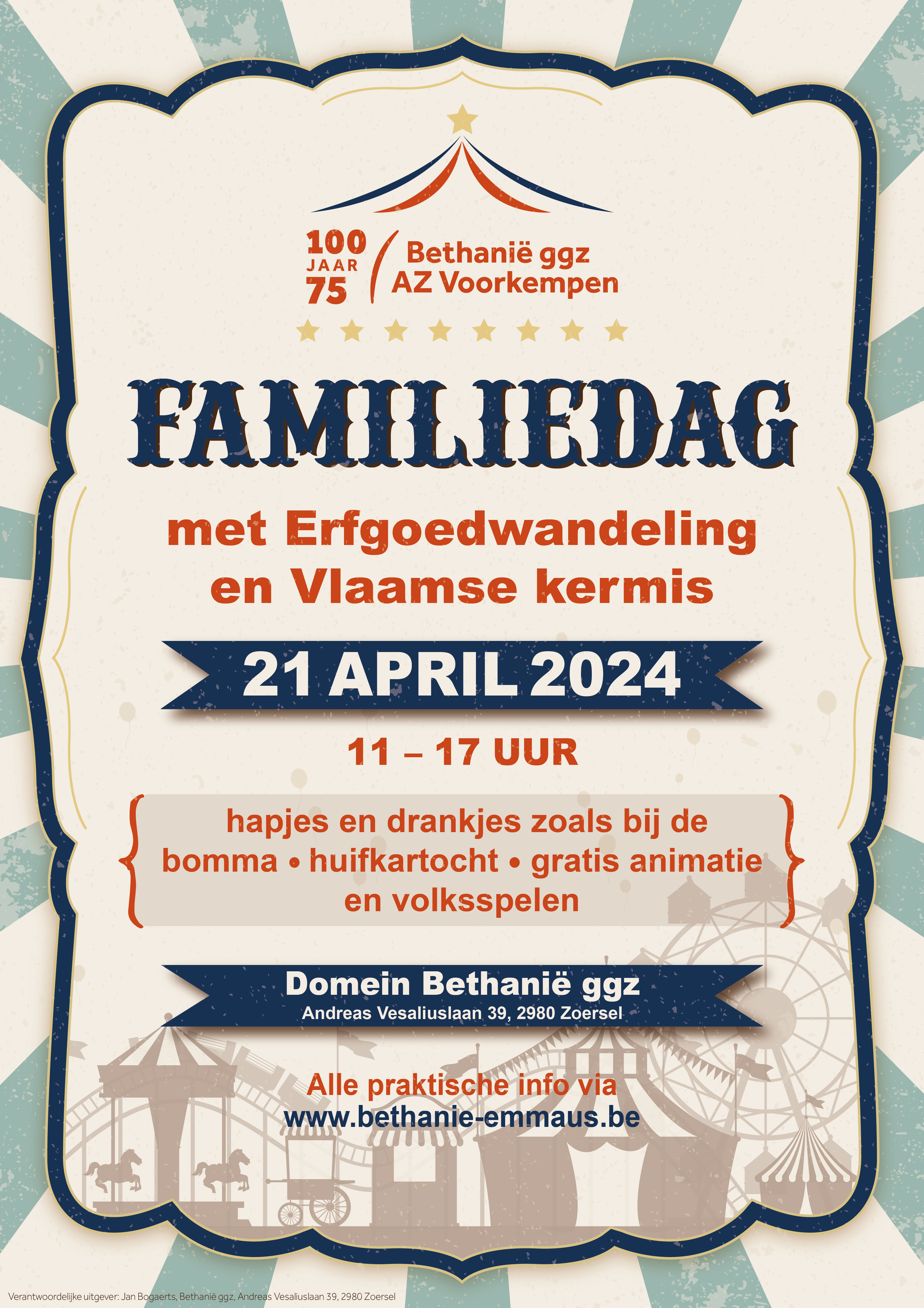 100 jaar Bethanië & 75 jaar AZ Voorkempen – Erfgoedwandeling en Familiedag | 21 april 2024