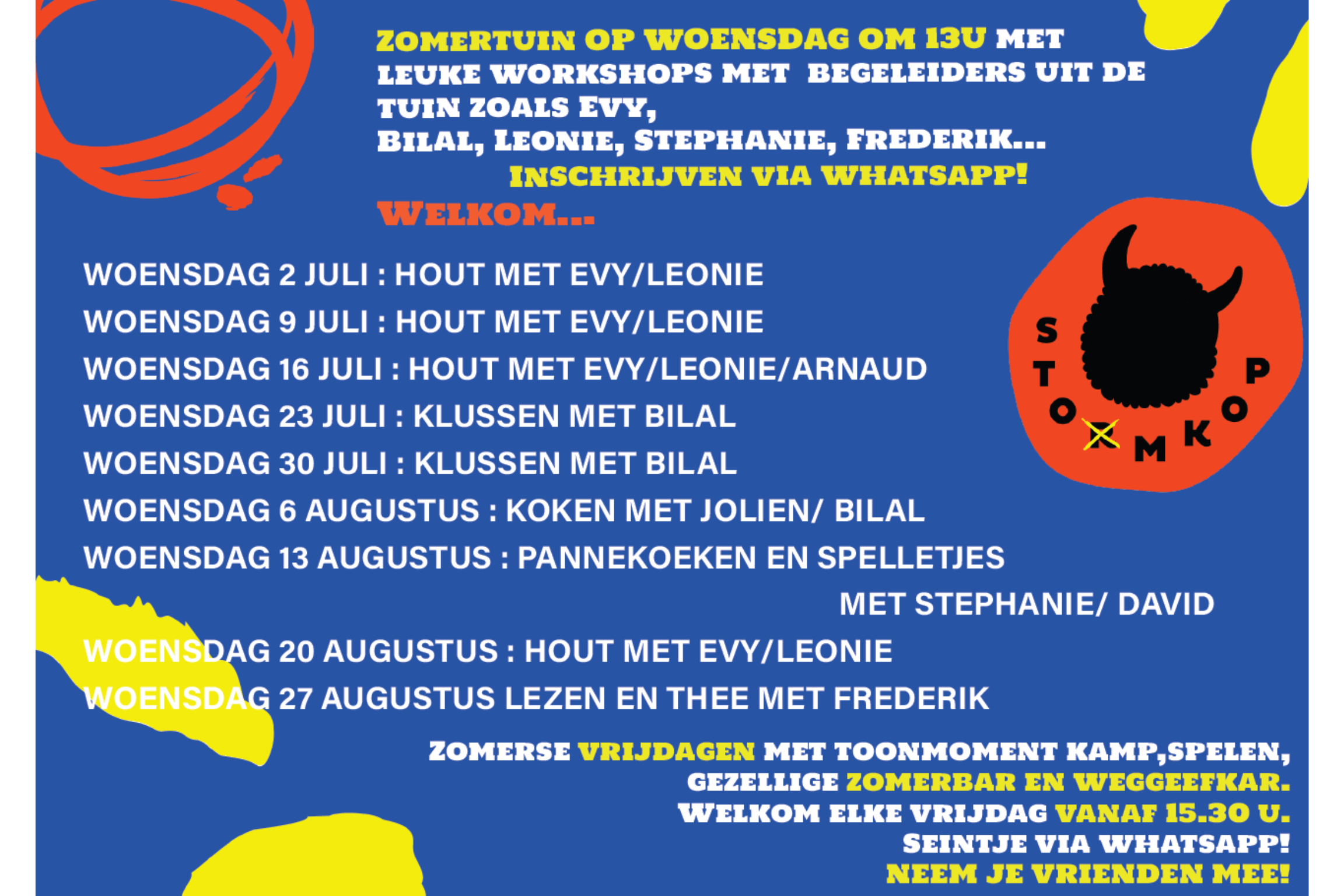 Zomeraanbod STORMKOP (expressieve vrijhaven voor jonge en minder jonge avonturiers aan de Droogdokkensite in Antwerpen)