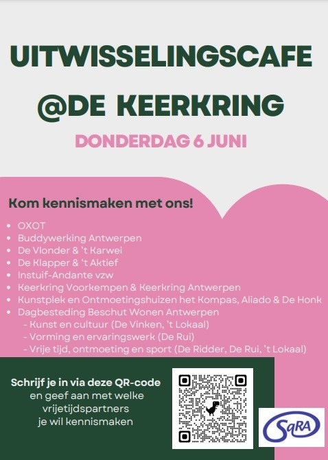 Netwerk SaRA themagroep vrije tijd & ontmoeting | Uitwisselingscafé voor verwijzers | 6 juni 2024